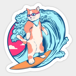 Hang Ten Cat Surfer Sticker